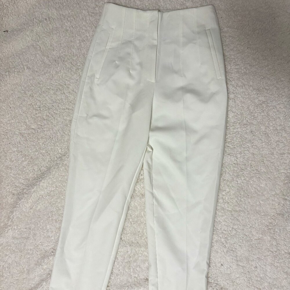 ZARA White High-Waisted Work Pants - Size M (NWT)